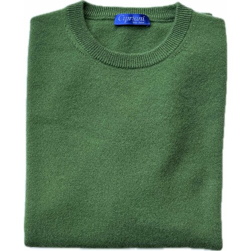 O-Neck Cashmere Pullover in Moos-Grn M