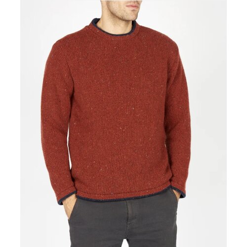 Rundhals-Sweater in Kupfer-Rot