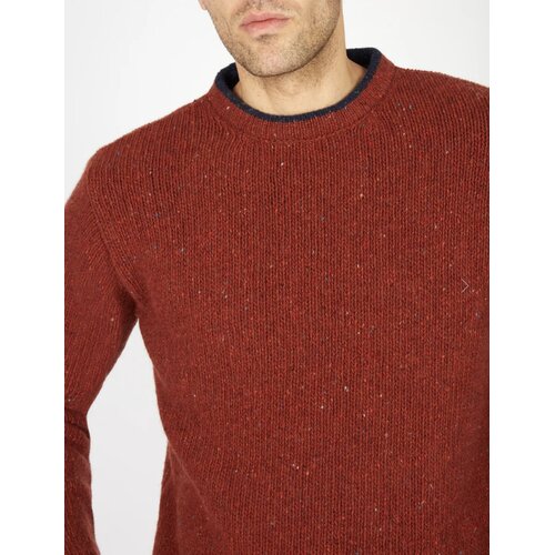 Rundhals-Sweater in Kupfer-Rot