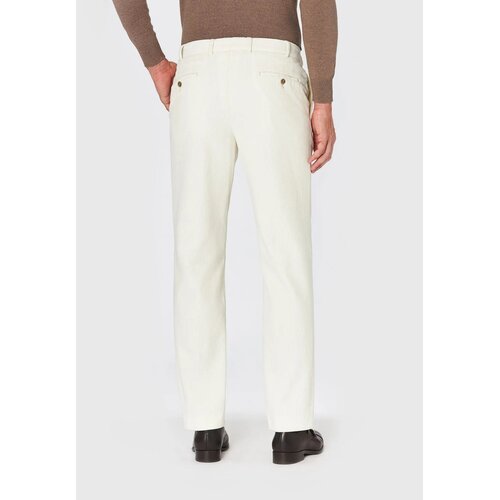 Chino Tarent aus Cord in Offwhite/ Slim-Fit