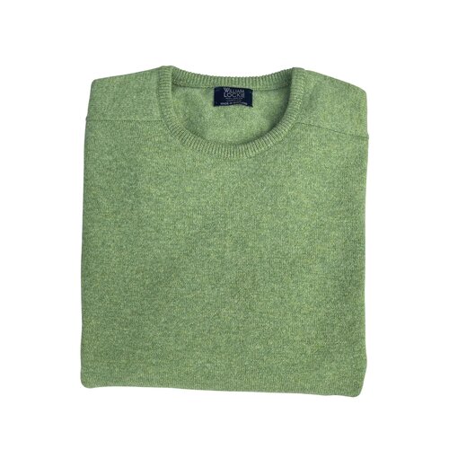 Lambswool-Pullover mit O-Neck in Farbe Foliage