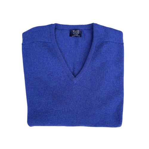 Lambswool-Pullover mit V-Neck in Farbe Persian