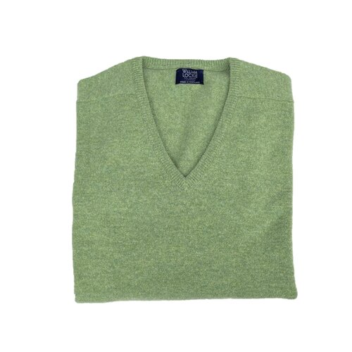 Lambswool-Pullover mit V-Neck in Farbe Foliage