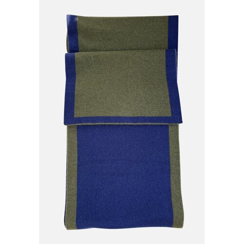 Schal aus Cashmere-Doubleface in Loden-Oliv/ Tinten-Blau