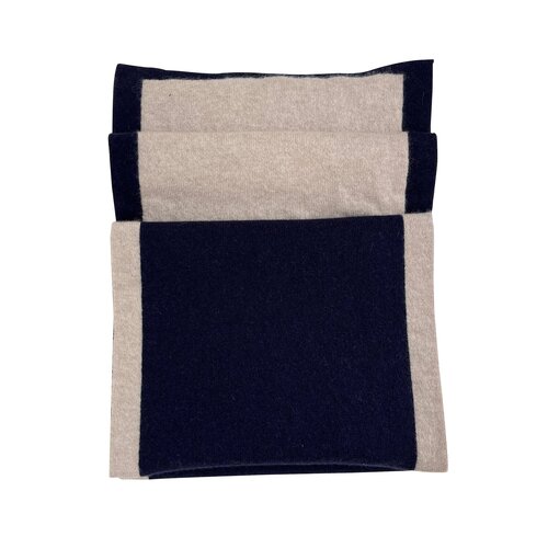 Schal aus Cashmere-Doubleface in Alabaster/Tinten-Blau