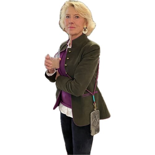 Blazer Jutta aus Moleskin in Oliv/Lila