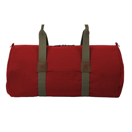 Reisetasche Dufflebag aus Canvas in Rot/Oliv  Medium Size Medium