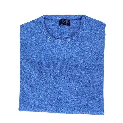 Lambswool-Pullover mit O-Neck  in Surf-Blau 54 (46)