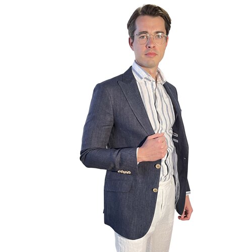 Jackett Kaspar aus Leinen in Blau