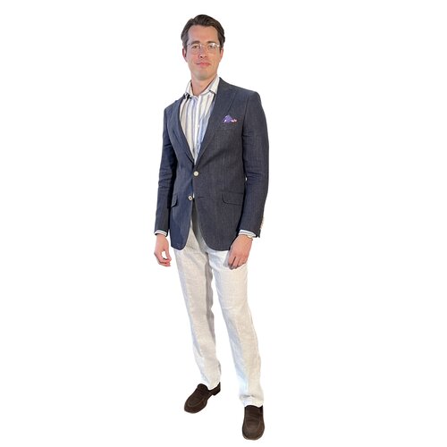 Jackett Kaspar aus Leinen in Blau