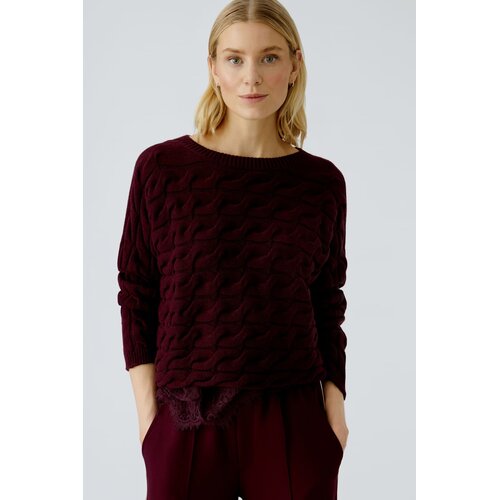 Zopf-Pullover Sirah in Bordeaux