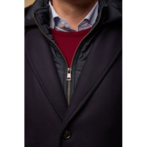 Mantel Wilm aus Twill-Wolle in Dunkel-Blau