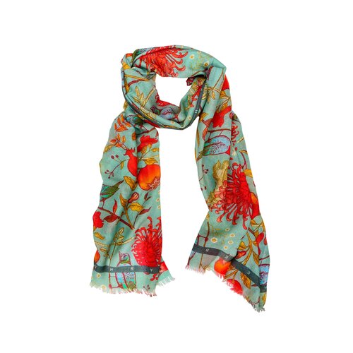 Schal Vintage Bird aus finest Baby Wool in Salbei