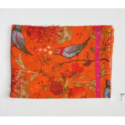 Schal Vintage Bird aus finest Baby Wool in Oranke/Pink