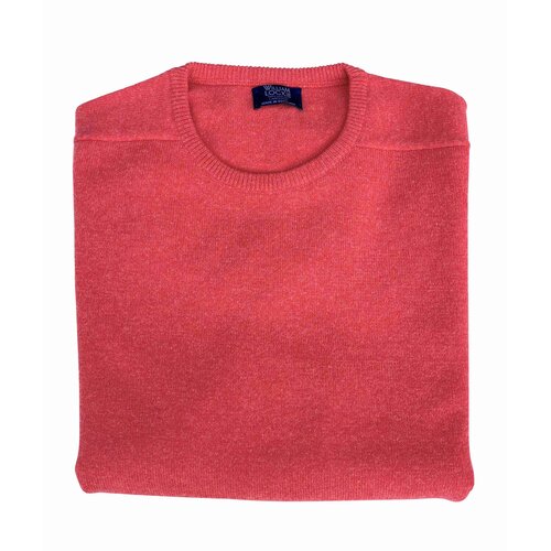Lambswool-Pullover mit O-Neck in  Inferno-Rot 60 (52)