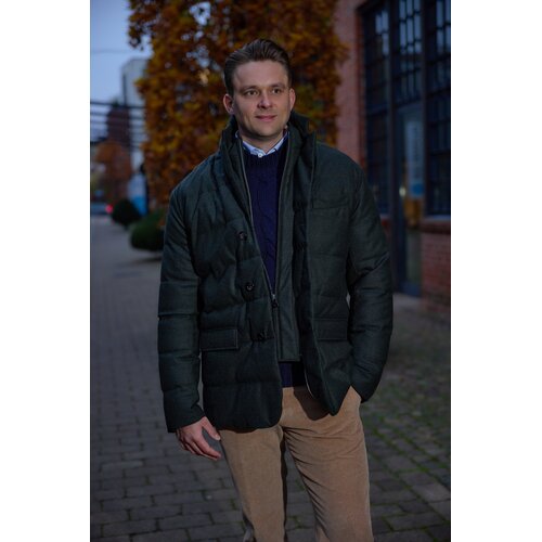 Daunen-Jacke Alba aus Loden in Oliv-Grn 58