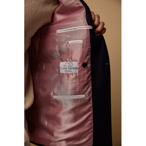 Blazer aus Wolle u. Cashmere in Navy