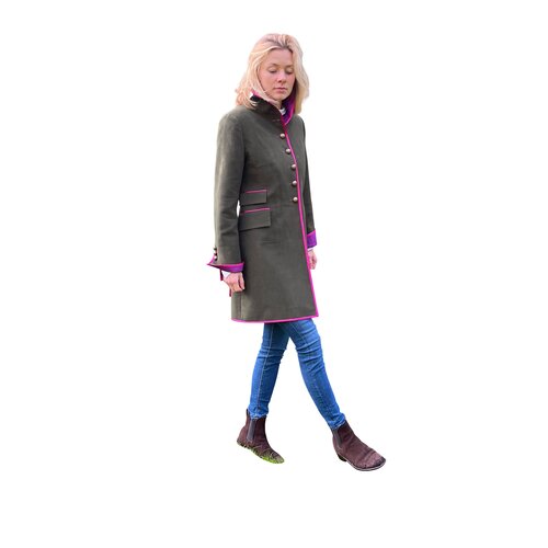 Gehrock Alice aus Moleskin in Oliv/Pflaumen-Lila 42