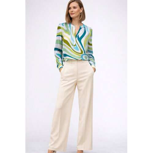 Shirt-Bluse Aqua Multi aus Seide u. Elasthan 32