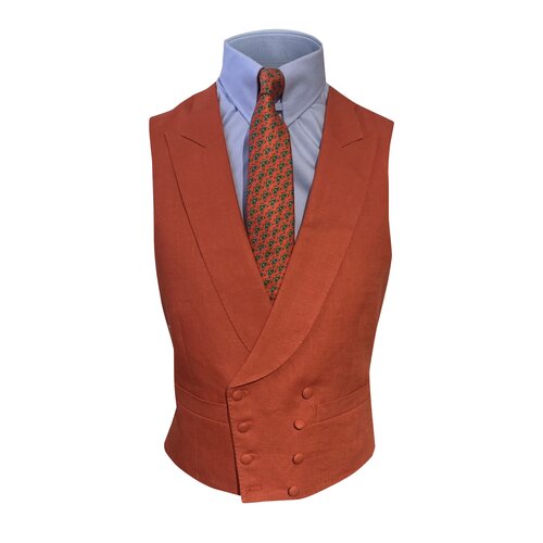 Doppelreihige Cutweste in Orange 52