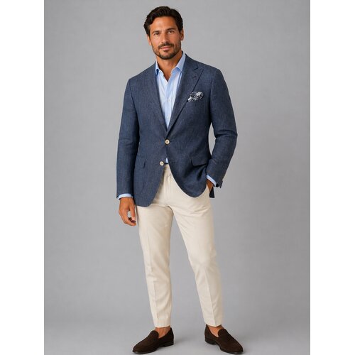 Jackett Kaspar aus Leinen in Blau 114