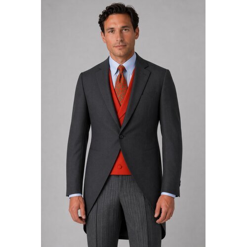 Cut-Jackett aus Light Wool in Anthrazit/ Slim Fit 46