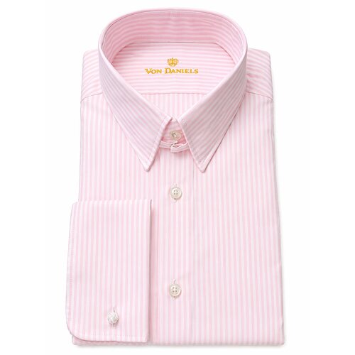 Businesshemd mit Tabkragen und Doppel-Manschetten, Made by van Laack in Rosa-Wei� gestreift 39