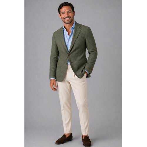 Jackett Alex aus Leinen in Moos-Gr�n