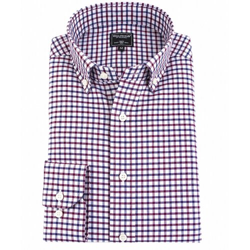 Hemd Stewart mit Button-Down Kragen Vyella in Bordeaux/Navy