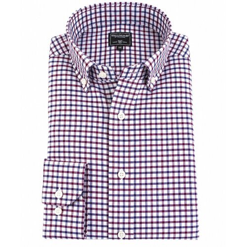 Hemd Stewart mit Button-Down Kragen Vyella in Bordeaux/Navy M