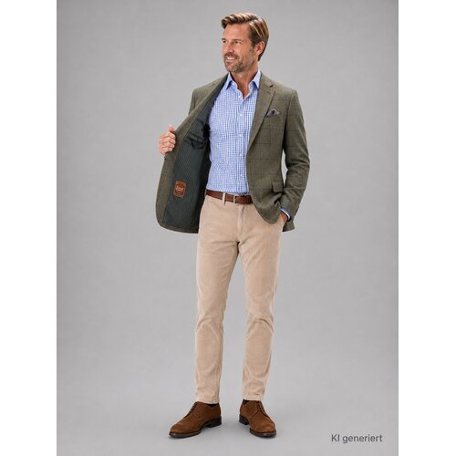 Jackett Fritz aus Tweed  in  Windowpane Navy/Oliv