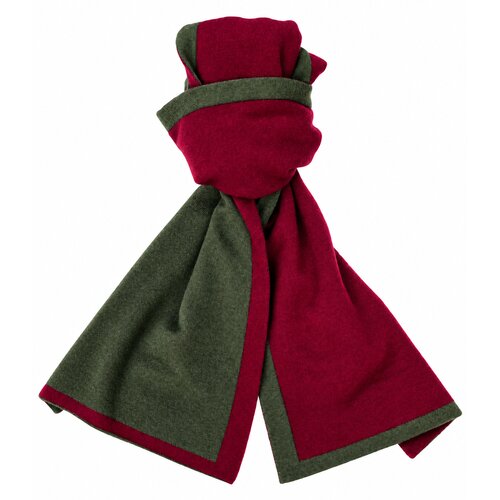 Schal aus Cashmere-Doubleface in Loden/Claret