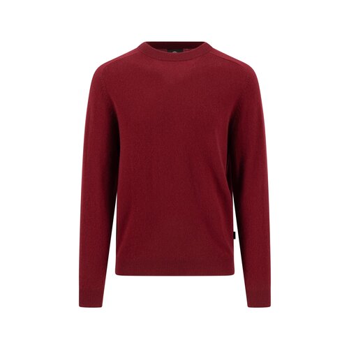 O-Neck Cashmere-Pullover in Bordeaux-Rot