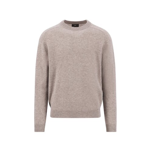 O-Neck Cashmere-Pullover in Light Taupe
